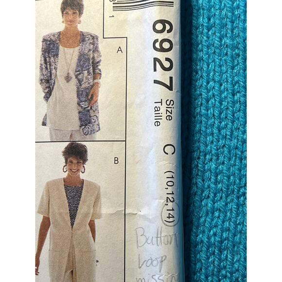McCalls 6927 boxy blazer boyfriend 1980s pattern size 10 12 14 - Picture 3 of 8